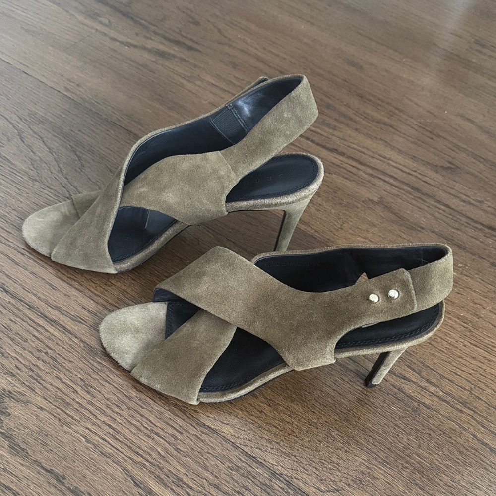 Sandro Olive Suede Women's Slingback Heels